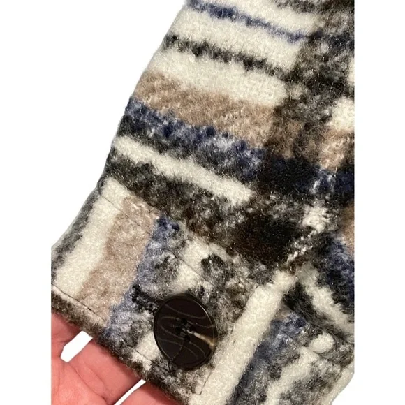 Anthropologie Avec Les Filles Jacket Size Large Plaid Utility Coat - Picture 6 of 9